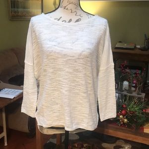 NWT Lou & Grey Off-White Sheer Pullover Top